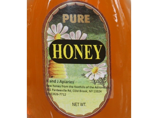 K and J Apiaries Infused Liquid Raw Honey in a 1 lb Classic Jar