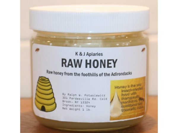 K and J Apiaries Raw Honey - 1 lb Jar