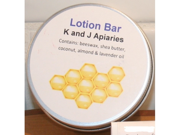 K and J Apiaries Beewax Lotion Bar - Lavender