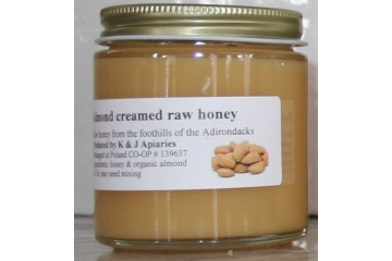 Organically Flavored Almond Creamed Raw Honey - 1/3 lb Jar