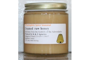 Organically Flavored Pumpkin Spice Creamed Raw Honey - 1/3 lb Jar