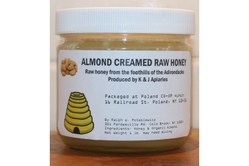 Organically Flavored Almond Creamed Raw Honey - 1 lb Jar